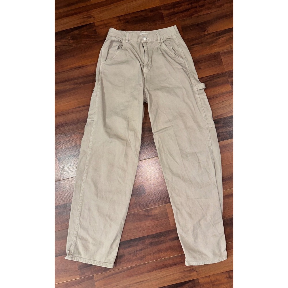 Garage Junior's Y2K‎ Tan Khaki Carpenter Pants High Waisted Straight Leg Size 5